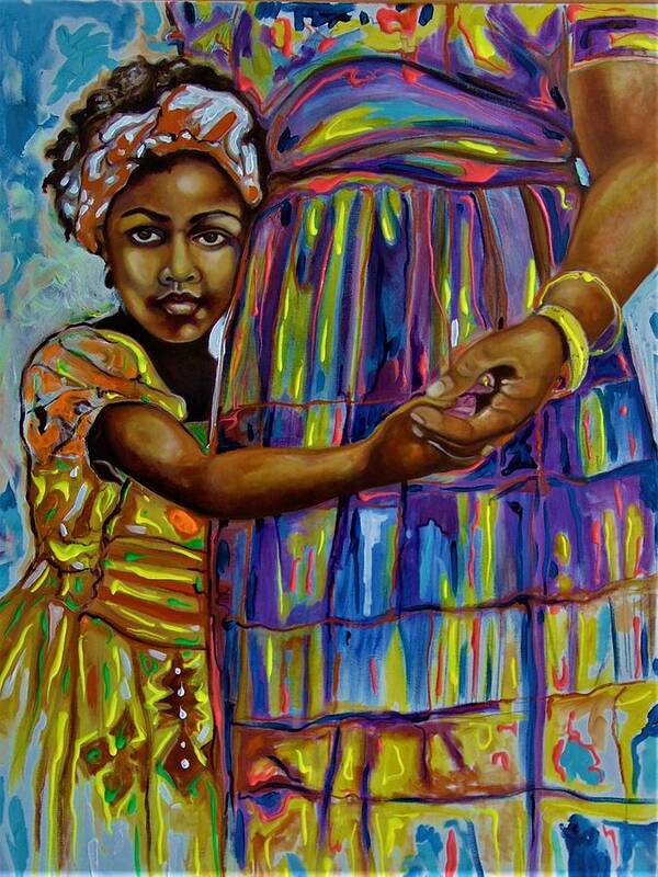 African American Art Art Print featuring the painting Grandmom Girl by Emery Franklin
