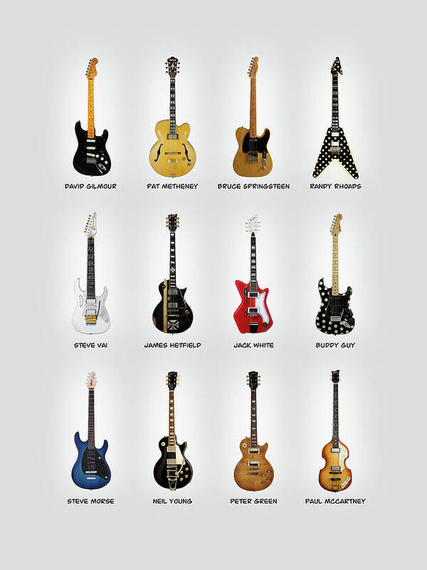 Fender Stratocaster Art Print featuring the photograph Guitar Icons No2 by Mark Rogan