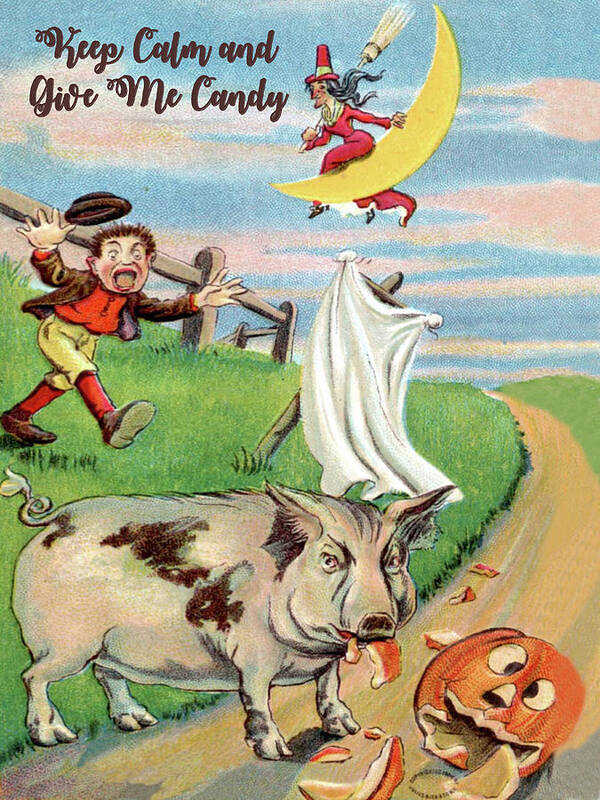 Pig Art Print featuring the digital art Halloween Accident by Long Shot