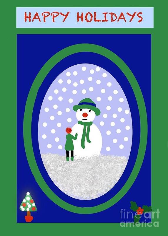 Christmas Card Art Print featuring the digital art Happy Holidays by Elaine Hayward