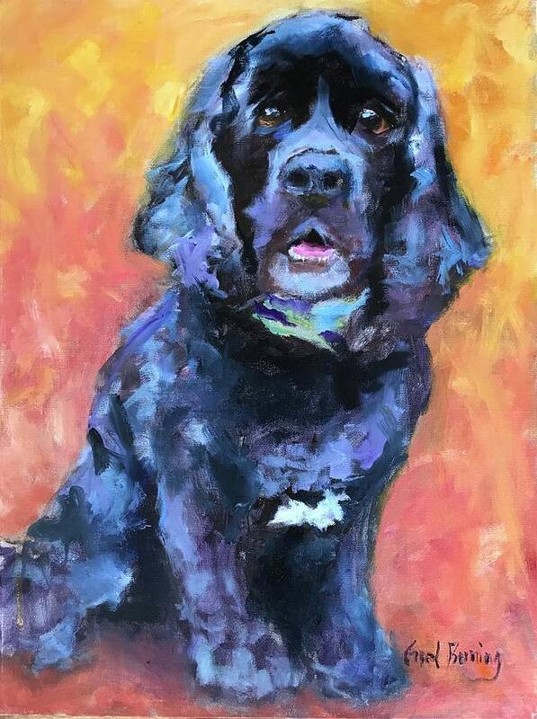 Cocker Spaniel Art Print featuring the painting Harley by Carol Berning