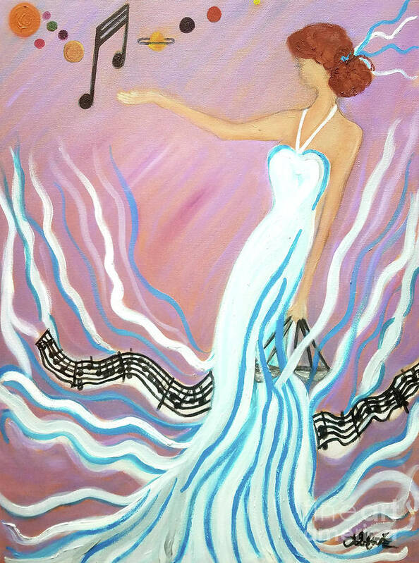 Music Art Print featuring the painting Harmonic Law by Artist Linda Marie
