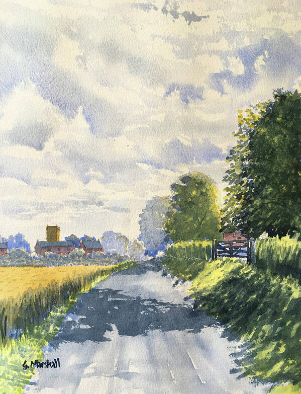 Watercolour Art Print featuring the painting Harpham from Out Gate by Glenn Marshall