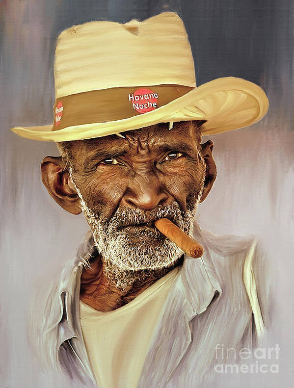Dance Art Print featuring the painting Havana Smoker by Gull G