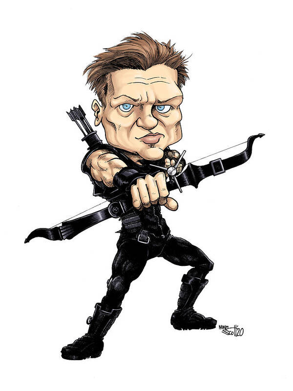 Mikescottdraws Art Print featuring the drawing Hawkeye by Mike Scott