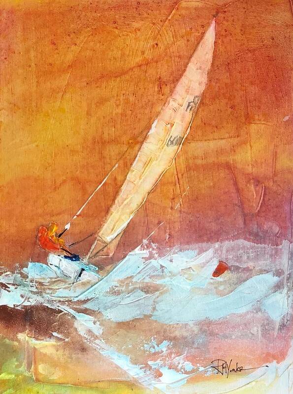 Sailboat Art Print featuring the painting Hiking Out by Robert Yonke