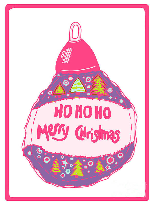Christmas Decor Art Print featuring the digital art HO HO HO Merry Christmas by Patricia Awapara