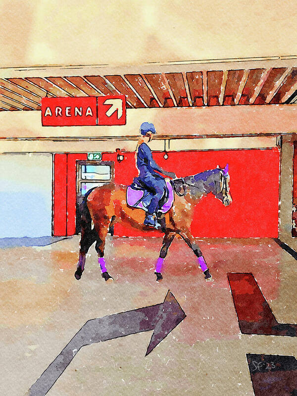 Horse Art Print featuring the mixed media Horse Show Contestants by Shelli Fitzpatrick