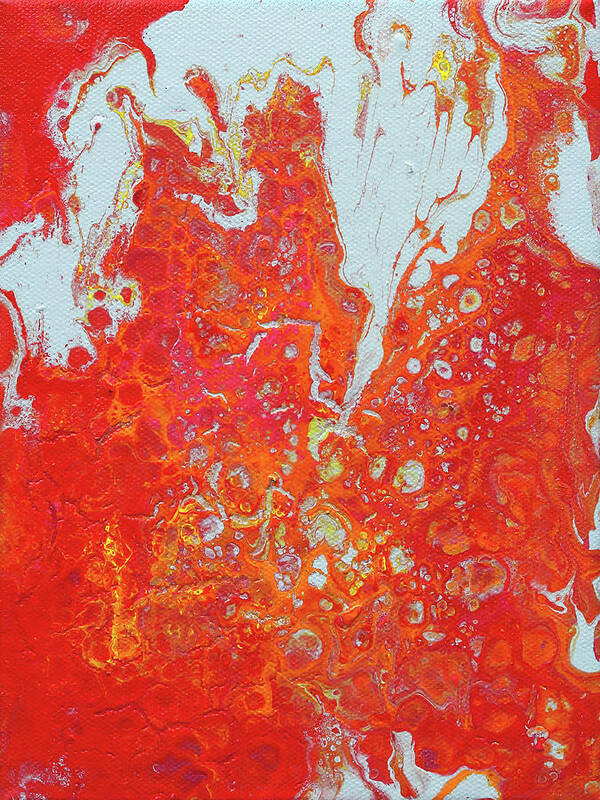 Fluid Art Print featuring the painting Hot Lava and Ice by Maria Meester