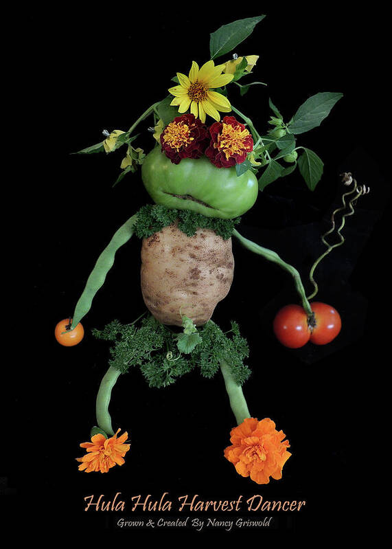 Vegetables Art Print featuring the photograph Hula Hula Harvest Frog Vegetable Art by Nancy Griswold
