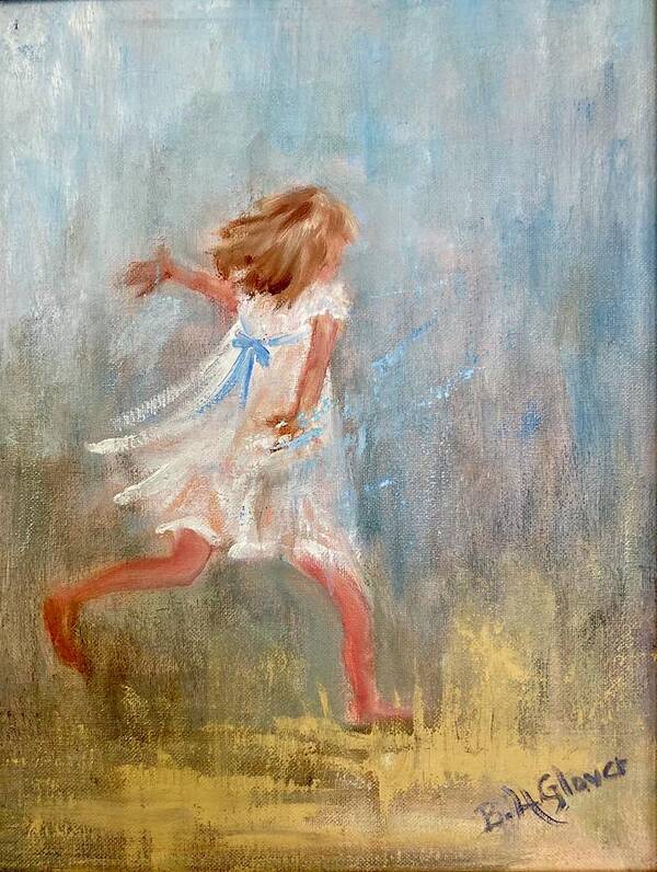 Little Girl Art Print featuring the painting I Can't Wait by Barbara Hammett Glover