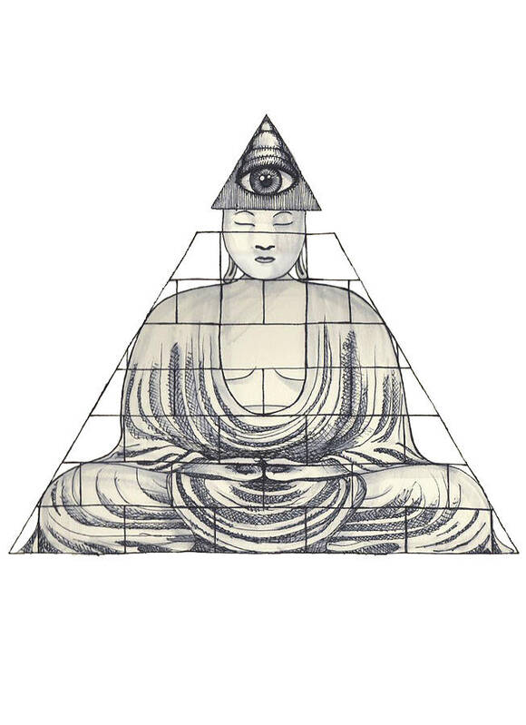 Eye In The Pyramid Art Print featuring the drawing If thine Eye be Single by Trevor Grassi
