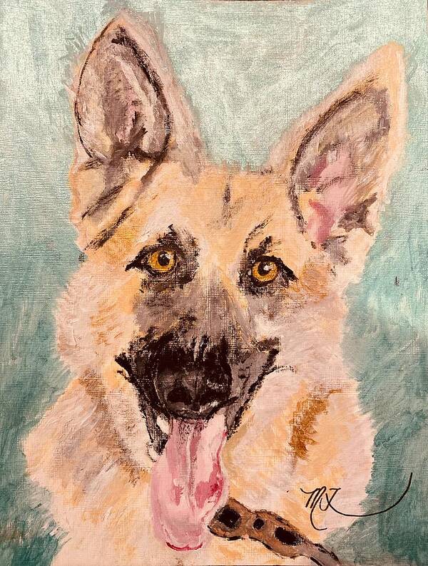 Dog Art Print featuring the painting German Shepherd by Melody Fowler
