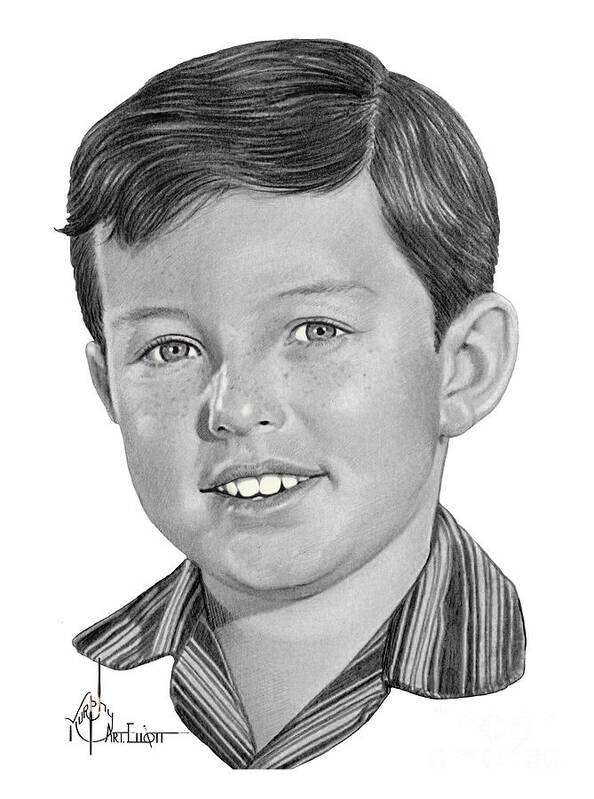 Pencil Art Print featuring the drawing Jerry Mathers-as the Beaver-Murphy Elliott by Murphy Elliott