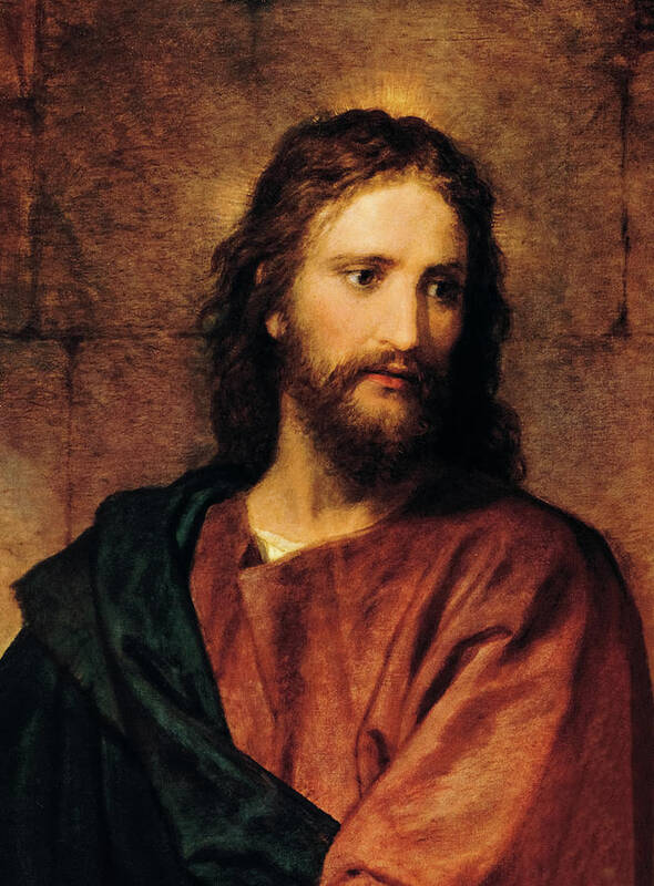 Heinrich Hofmann Art Print featuring the painting Jesus Christ, Portrait by Heinrich Hofmann
