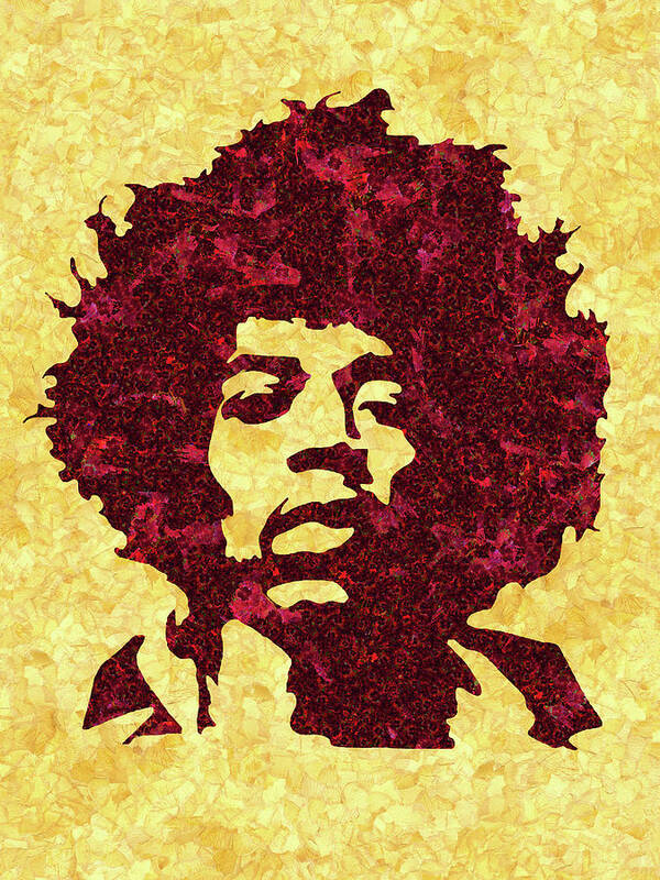 Jimi Hendrix Print, Jimi Hendrix Poster, Rock Music Lovers Gift Art Print  by Ziggy Print - Pixels