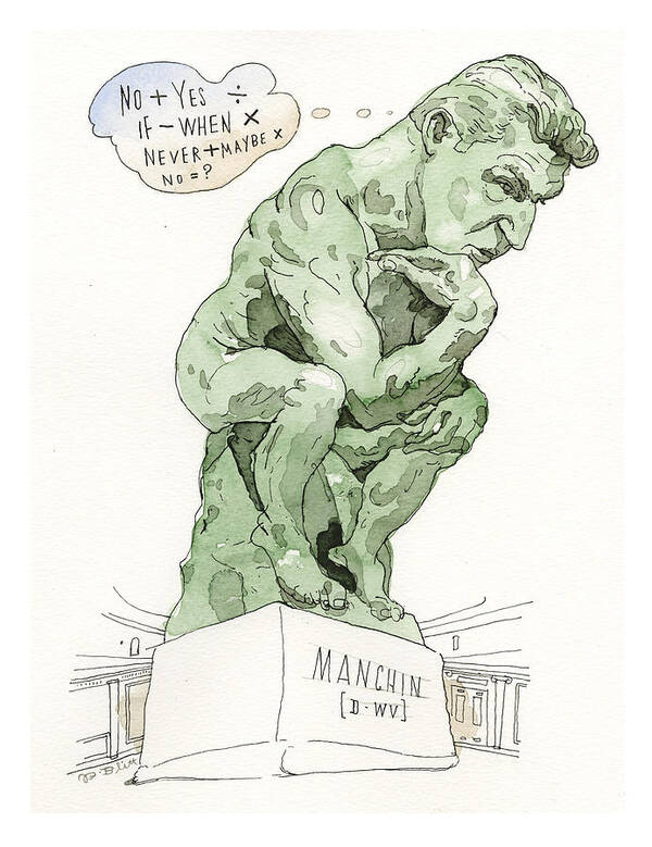 Joe Manchin Has A Plan Art Print featuring the painting Joe Manchin Has a Plan by Barry Blitt