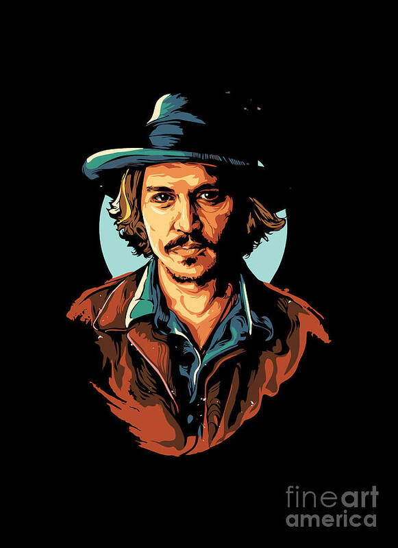 Johnny Depp Art Print featuring the digital art Johnny Depp 1 by Adrian Purdy