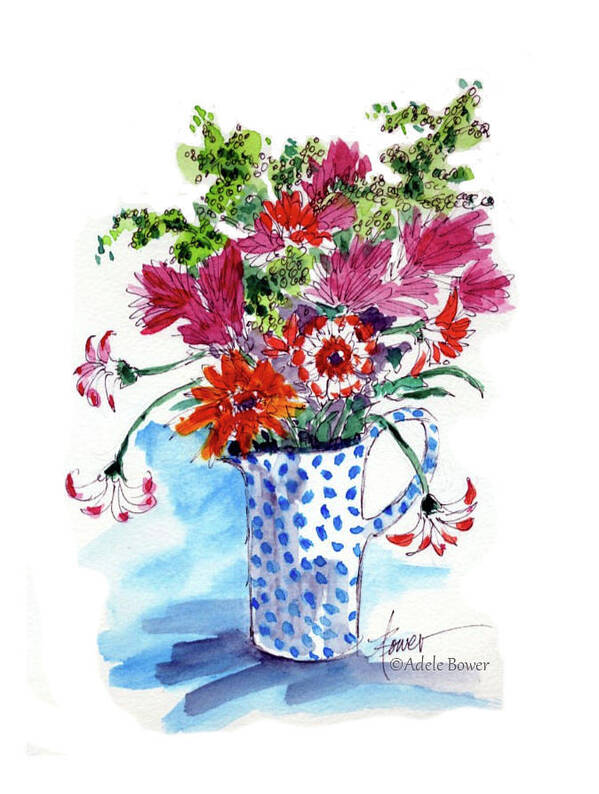 Flowers Art Print featuring the painting Julia's Bouquet by Adele Bower