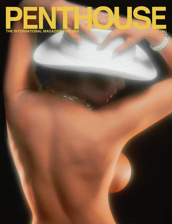 Cowgirl Hat Art Print featuring the photograph July 1991 Penthouse Cover Featuring Lacey by Penthouse