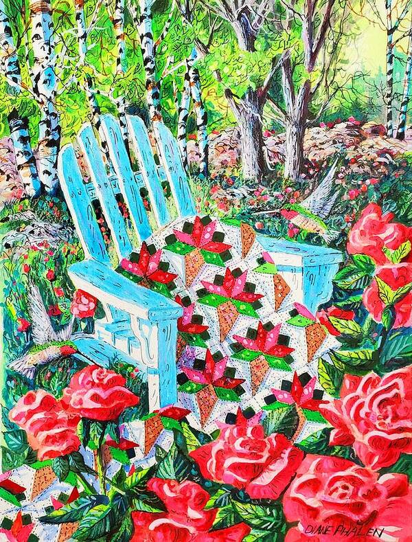 Roses Art Print featuring the painting June Roses by Diane Phalen