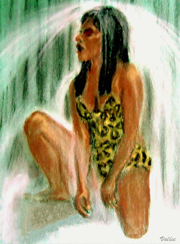 Native Art Print featuring the painting Jungle Shower by Vallee Johnson