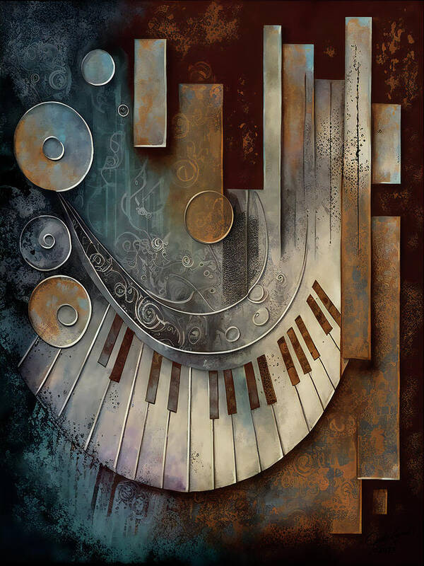 Digital Art Print featuring the digital art Keys Of Life 2 by Judi Lynn