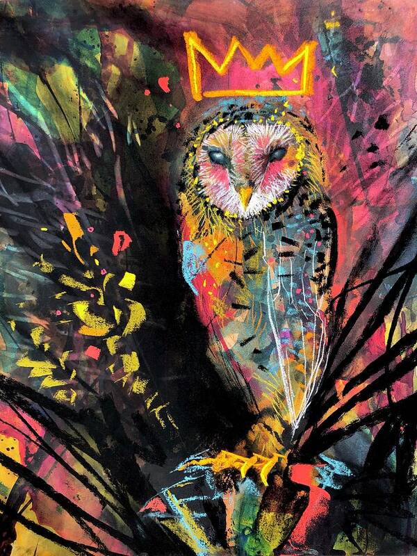 Owl Art Print featuring the mixed media Kings and Queens by Sharlena Wood