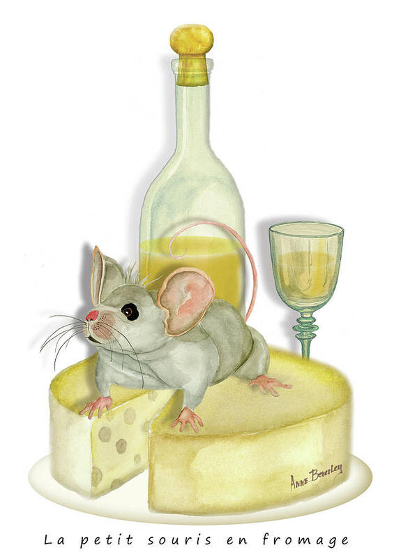 Little Mouse Art Print featuring the painting La Petit Souris by Anne Beverley-Stamps