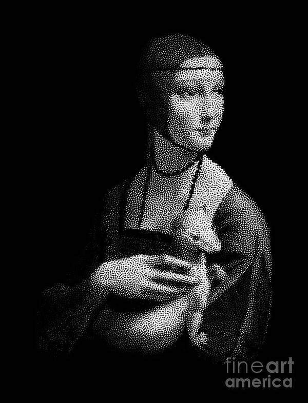 Pet Art Print featuring the digital art Lady with an Ermine by Cu Biz