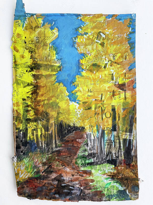 Larch Art Print featuring the painting Larch trees by Tilly Strauss