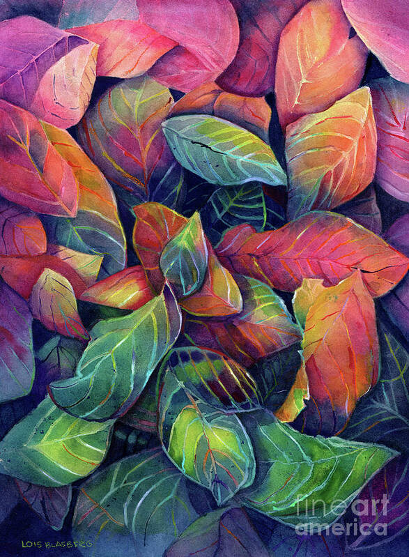 Fall Art Print featuring the painting Leaf Summer Behind by Lois Blasberg