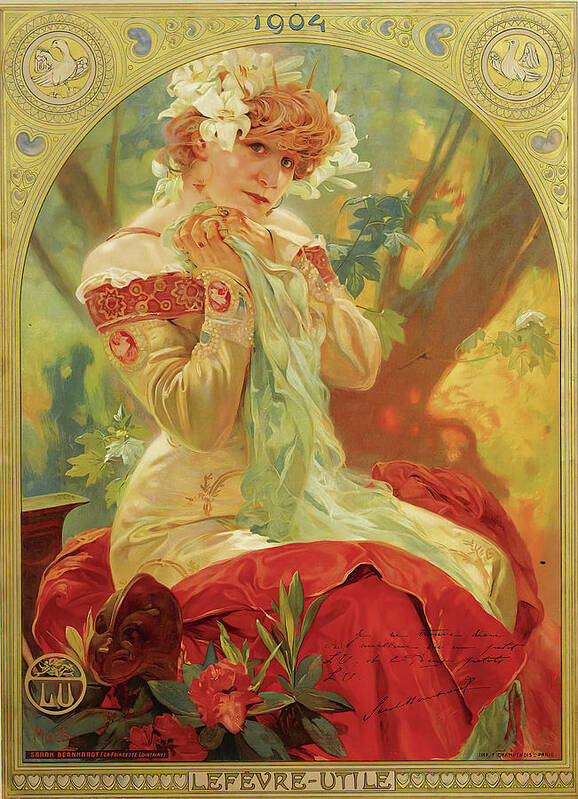 Art Art Print featuring the painting Lefevre-Utile by Alphonse Mucha