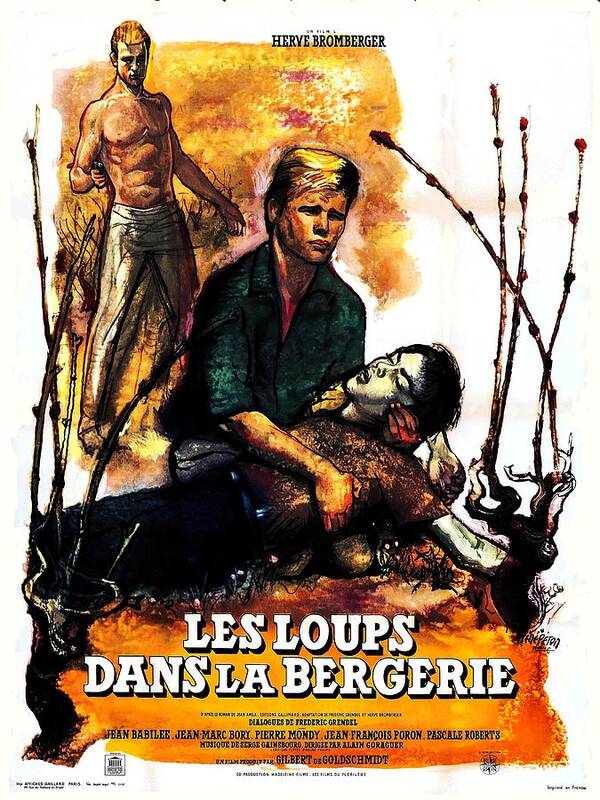 Synopsis Art Print featuring the mixed media ''Les Loups dans la Bergerie'', 1960 - art by Rene Peron by Movie World Posters
