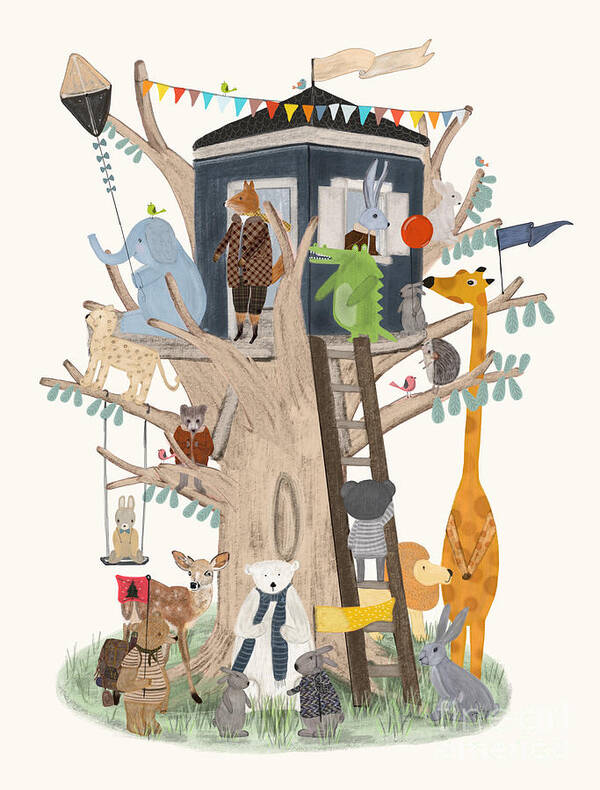 Nursery Art Art Print featuring the painting Little Playhouse by Bri Buckley