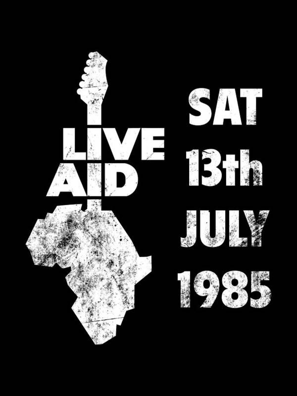 Live Art Print featuring the digital art Live Aid 1985 white by Andrea Gatti