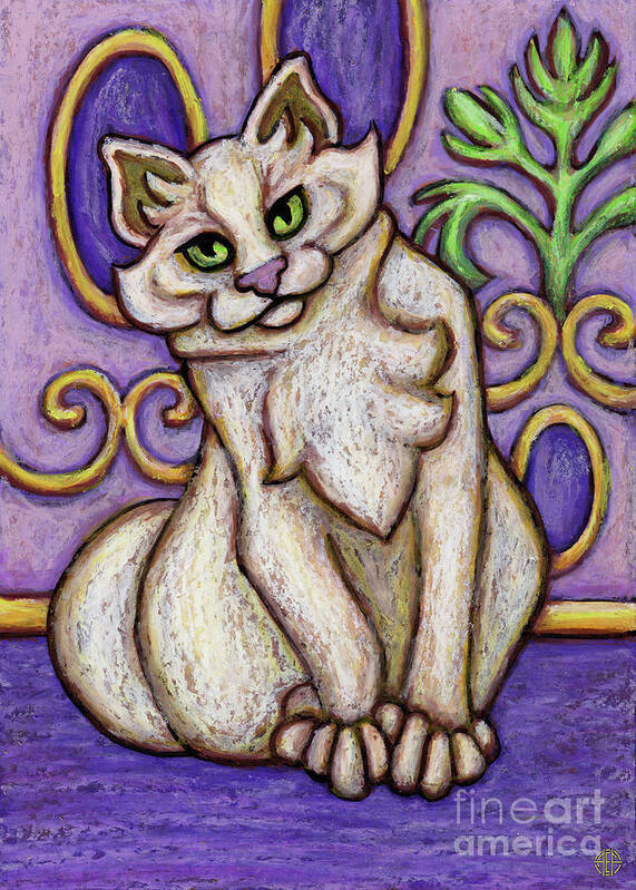 Cat Portrait Art Print featuring the painting London. The Hauz Katz. Cat Portrait Painting Series. by Amy E Fraser
