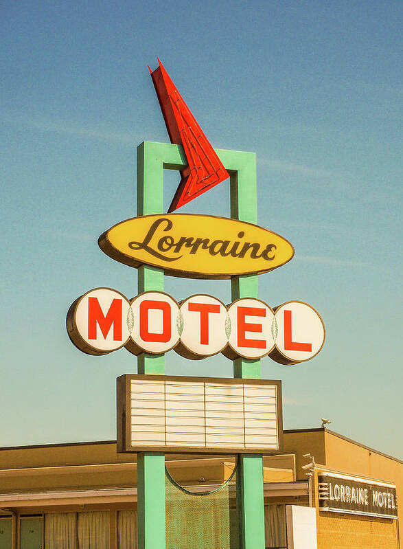 Lorraine Motel Art Print featuring the photograph Lorraine Motel Sign in Memphis 175 by James C Richardson