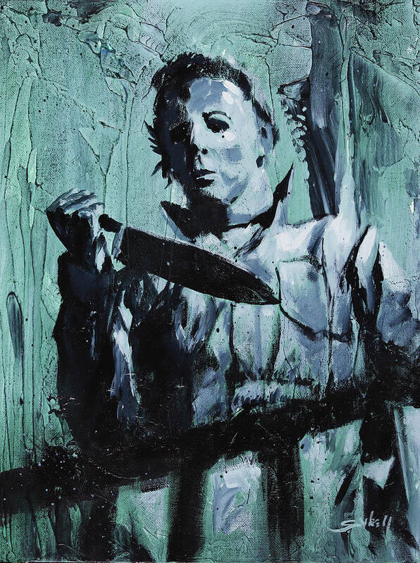 Michael Myers Art Print featuring the painting Michael Myers by Sv Bell