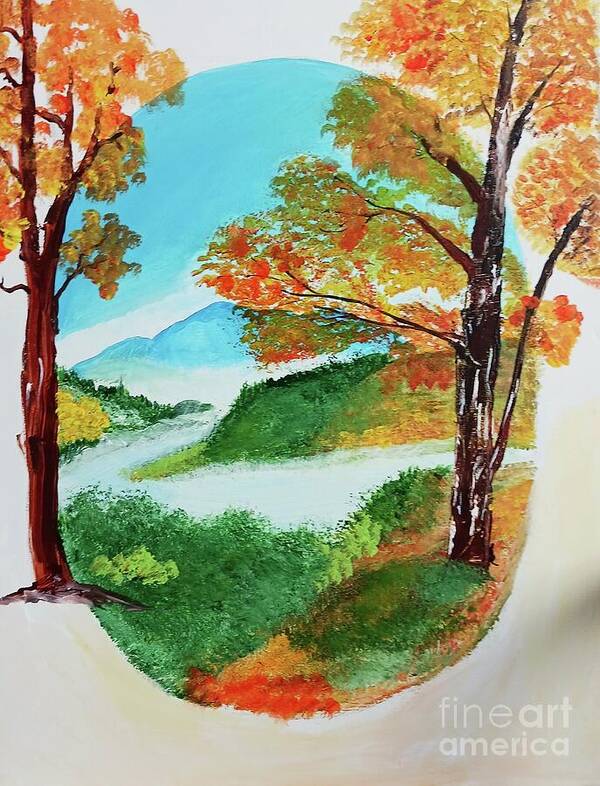 Landscape Art Print featuring the painting Misty Valley Painting # 233 by Donald Northup Landscape Art Print featuring the painting Misty Valley Painting # 233 by Donald Northup