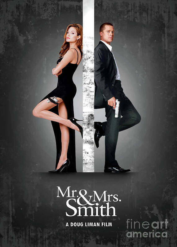 Movie Poster Art Print featuring the digital art Mr. And Mrs. Smith by Bo Kev