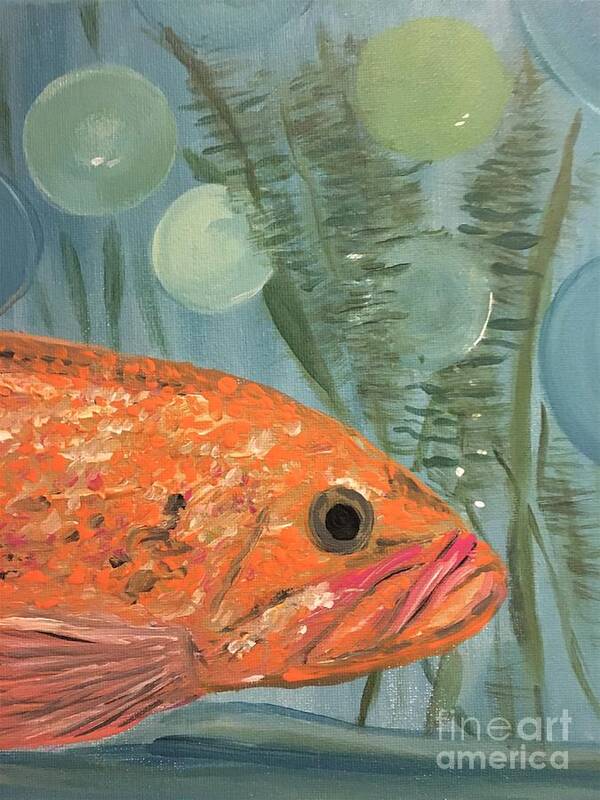 Fish Art Print featuring the painting Mr. Fish by Debora Sanders