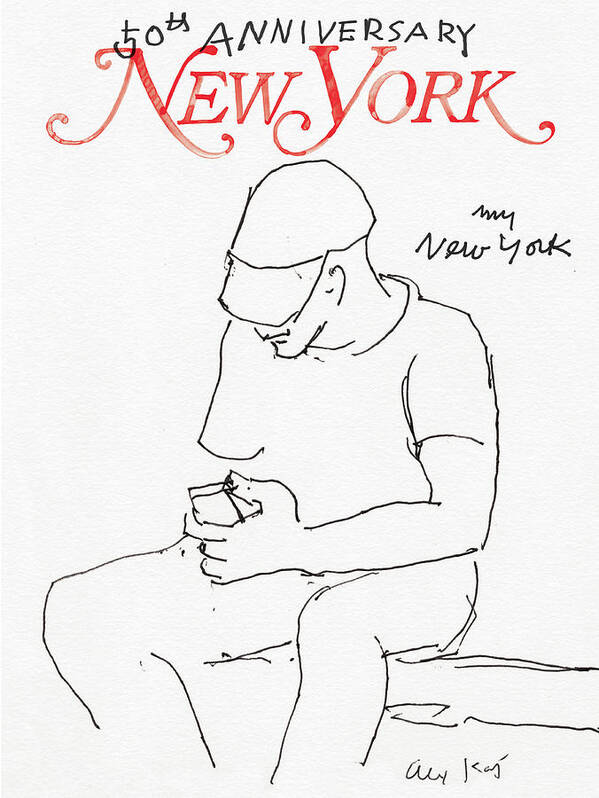 Alex Katz Art Print featuring the drawing My New York, 50th Anniversary Issue by Alex Katz