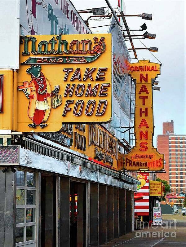Coney Island Art Print featuring the photograph Nathans Famous Hot Dog - Study II by Doc Braham