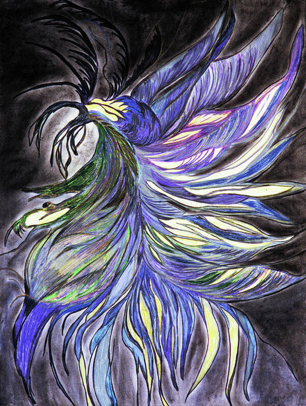 Fly Art Print featuring the mixed media Night Fly by Melinda Firestone-White