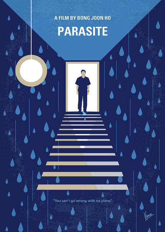 Parasite Art Print featuring the digital art No1158 My Parasite minimal movie poster by Chungkong Art