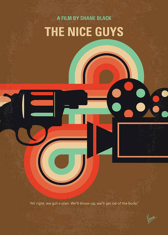 The Nice Guys Art Print featuring the digital art No1180 My The Nice Guys minimal movie poster by Chungkong Art