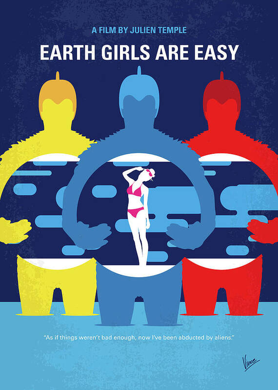 Earth Girls Are Easy Art Print featuring the digital art No1205 My Earth Girls Are Easy minimal movie poster by Chungkong Art