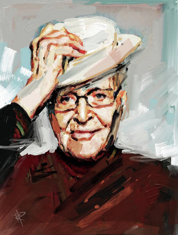 Norman Lear Art Print featuring the mixed media Norman Lear by Russell Pierce