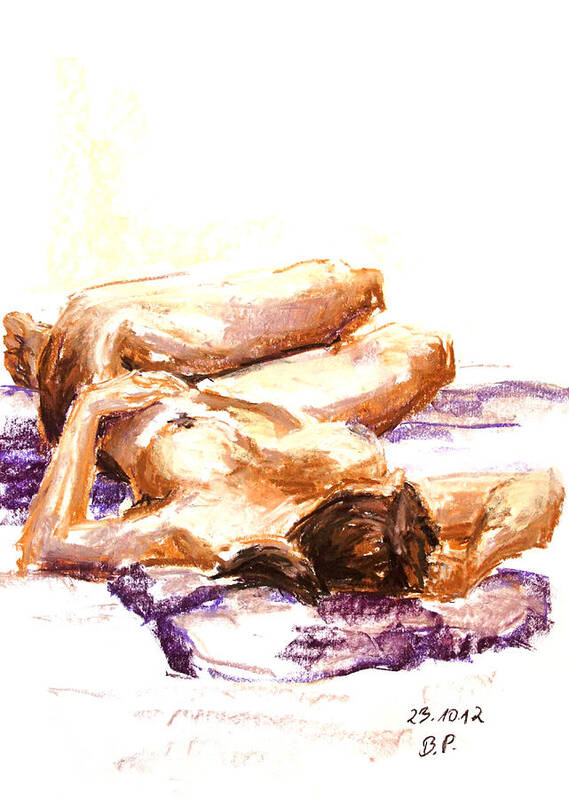 Barbara Pommerenke Art Print featuring the painting Nude 23-10-12-4 by Barbara Pommerenke